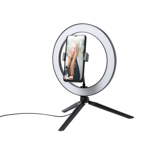 Kristen - Lampa pierścieniowa do selfie ze statywem AP722096-10 - gadżety reklamowe GiftKolekcja.pl