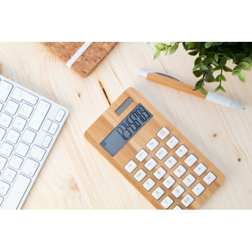 BooCalc - Bambusowy kalkulator AP806979 - gadżety reklamowe GiftKolekcja.pl