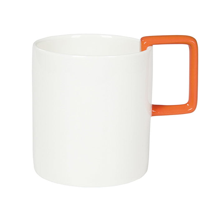 Kubek Fusion, biały/pomarańczowe ucho