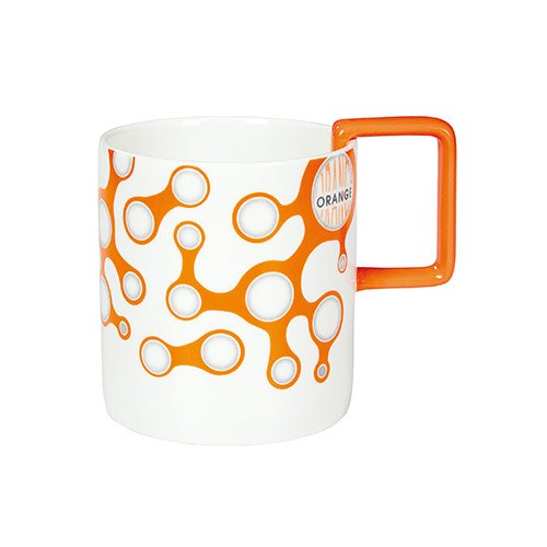 Kubek Fusion, biały/pomarańczowe ucho