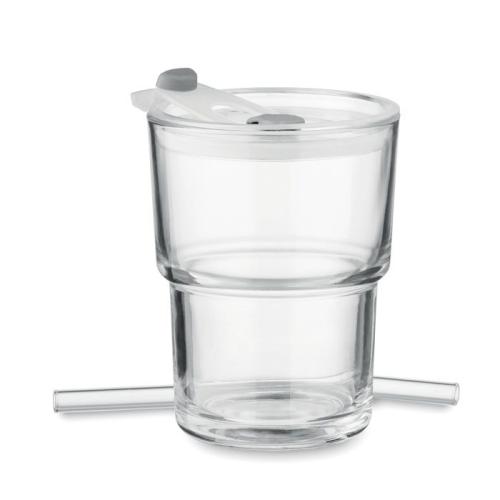 SIP. Szklany kubek ze słomką 400ml MO2502-22
