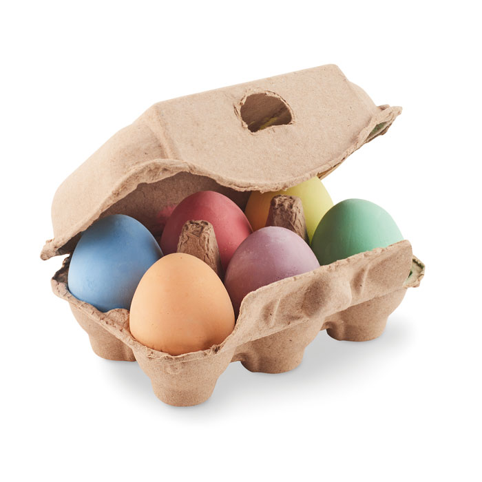 6 kredowych jajek w pudełku MO6479-13. TAMAGO