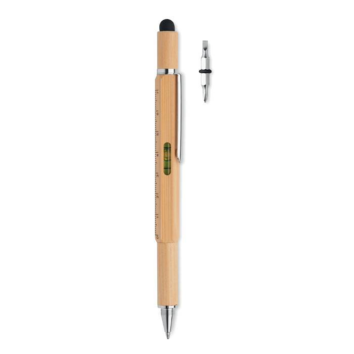 Bambusowy długopis z poziomicą MO6559-40. TOOLBAM